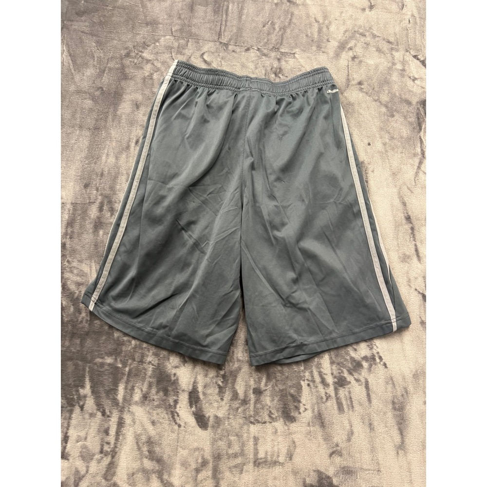 Adidas Athletic Shorts‎ Boys XL 18 Gray Climalite 3-Stripe Basketball Activewear - Picture 10 of 11